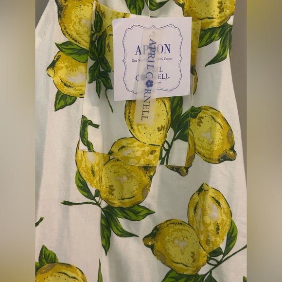 April Cornell Fresh Lemon Printed Cottage Chef 100% Cotton Spring Lemons  Apron - Picture 5 of 9